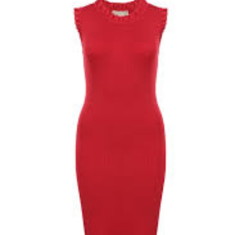 Michael Kors Red Sleeveless Sweater Dress NWOT